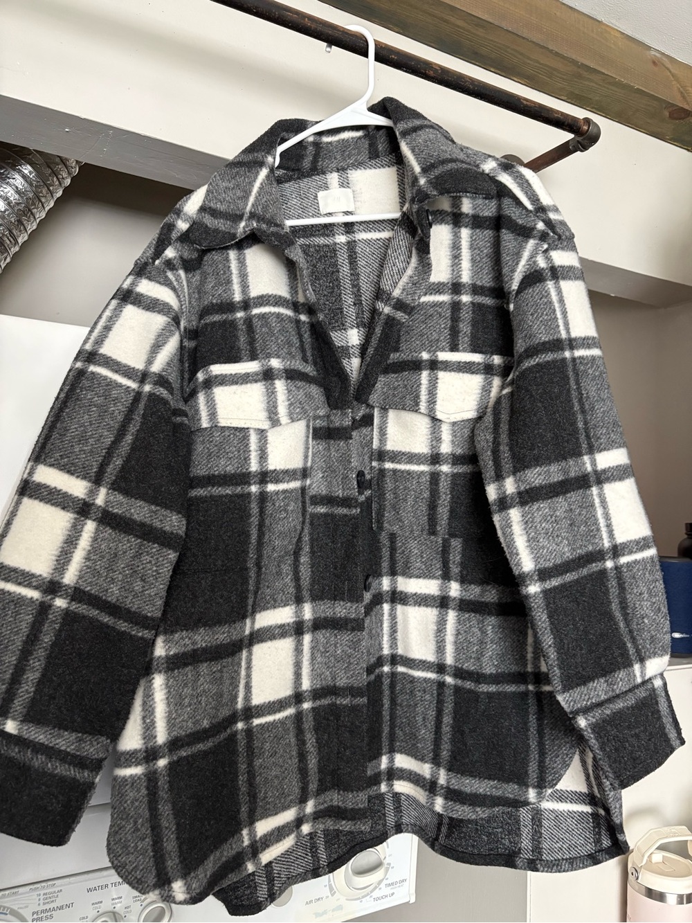 H&M Black and White Plaid Shacket